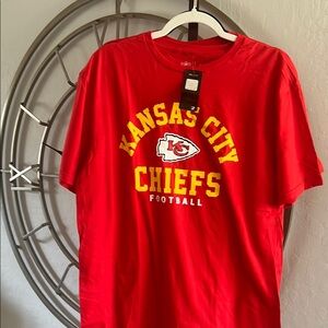 NFL Kansas City Chiefs Red and Yellow Short Sleeve Tee -Men’s Large